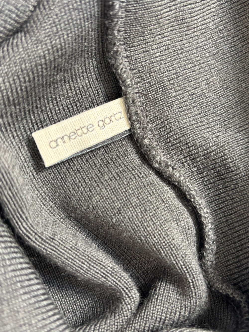 Asymmetrical Cowl Neck Dress with Pockets - Gray - Picture 4 of 4